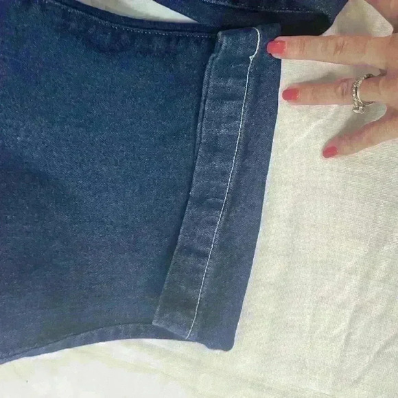 Lane Bryant Women’s Jeans Size 28L Distressed Dark Wash Signature Fit Straight - Picture 6 of 13